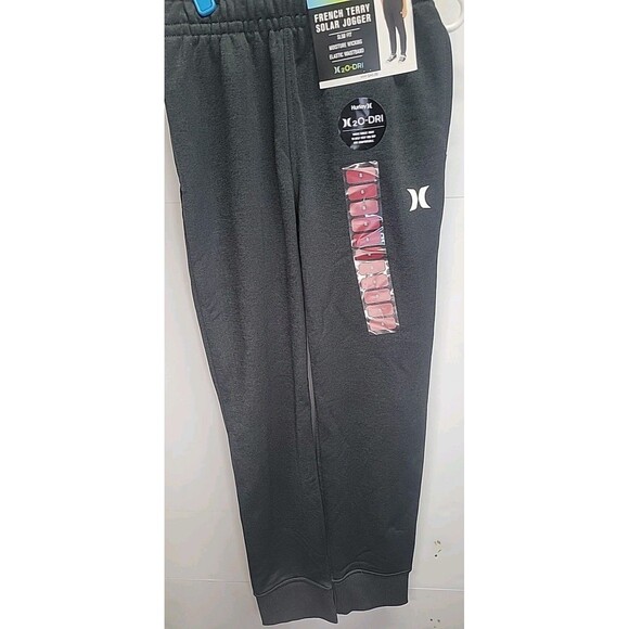Hurley Embroidered Logo X20-DRI Solar Joggers Pants Black Sz 8 NEW - Picture 1 of 9